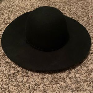 Black felt flappy hat